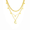 Fashionable Multi Layer Titanium Steel Necklace With Geometric Pattern And Electroplating For Women Mixed And Stacked Star Moon Clavicle Chain