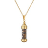 Fashionable Openable Perfume Bottle Pendant Necklace Stainless Steel Organic Glass Geometric Street Style Electroplating