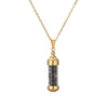 Fashionable Openable Perfume Bottle Pendant Necklace Stainless Steel Organic Glass Geometric Street Style Electroplating