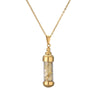 Fashionable Openable Perfume Bottle Pendant Necklace Stainless Steel Organic Glass Geometric Street Style Electroplating