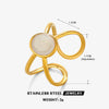 Fashionable Oval Oil Dripping Stainless Steel Ring For Women With Hiphop Line Cross 18K Gold Plated Electroplated