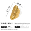 Fashionable Oversized Exaggerated Personality Stainless Steel Ring With Oval Geometric Texture And Electroplating Unisex Hand Jewelry