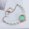 Fashionable Pearl Alloy Round Dial Female Student Watch