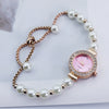 Fashionable Pearl Alloy Round Dial Female Student Watch