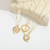 Fashionable Pendant Necklace For Ladies Copper Mixed Gemstone Setting Geometric Style Electroplating O Word Chain