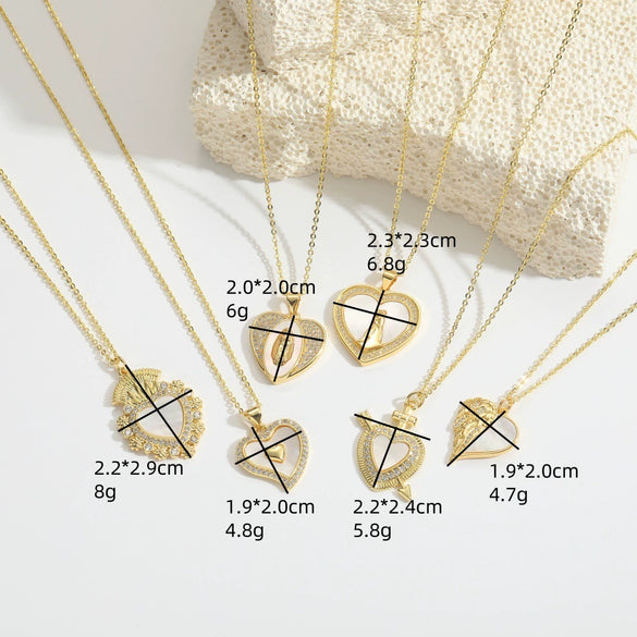 Fashionable Pendant Necklace For Ladies Copper Mixed Gemstone Setting Geometric Style Electroplating O Word Chain