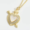 Fashionable Pendant Necklace For Ladies Copper Mixed Gemstone Setting Geometric Style Electroplating O Word Chain