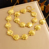 Fashionable Personality Goldplated Stainless Steel Jewelry Set With Chain Bracelet And Necklace