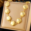 Fashionable Personality Goldplated Stainless Steel Jewelry Set With Chain Bracelet And Necklace