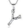 Fashionable Retro Men's Titanium Steel Thor Hammer Pendant Necklace With Baking Paint And Cartoon Characters Pattern