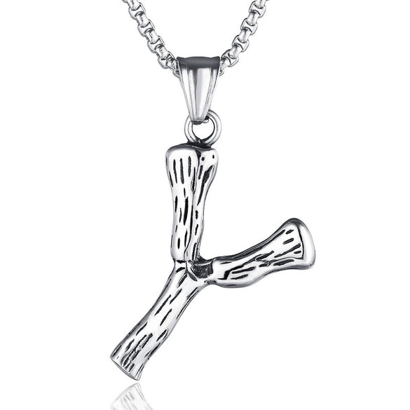 Fashionable Retro Men's Titanium Steel Thor Hammer Pendant Necklace With Baking Paint And Cartoon Characters Pattern