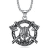 Fashionable Retro Men's Titanium Steel Thor Hammer Pendant Necklace With Baking Paint And Cartoon Characters Pattern