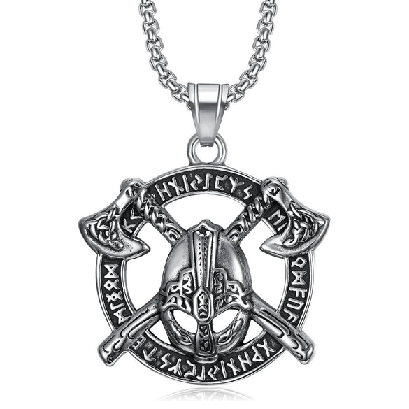 Fashionable Retro Men's Titanium Steel Thor Hammer Pendant Necklace With Baking Paint And Cartoon Characters Pattern