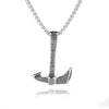 Fashionable Retro Men's Titanium Steel Thor Hammer Pendant Necklace With Baking Paint And Cartoon Characters Pattern