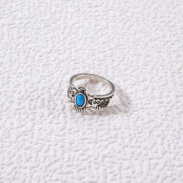 Fashionable Retro Oval Cross Geometric Alloy Ring With Electroplating