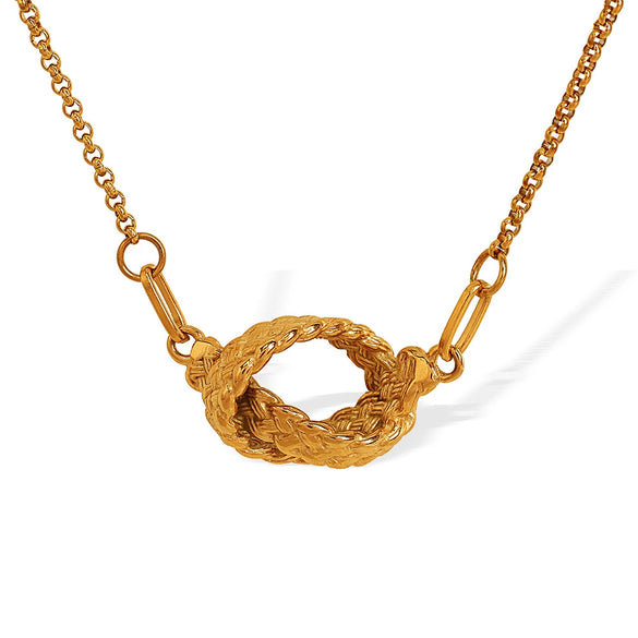 Fashionable Retro Versatile 316L Stainless Steel 18K Gold Plated Sweater Chain Necklace