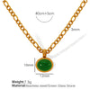 Fashionable Retro Women's 316L Stainless Steel And Organic Glass Earrings Necklace Set With Round Pattern And Electroplating Treatment