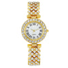 Fashionable Roman Pattern Diamondencrusted Women's Quartz Watches With Alloy Case And Strap Round Dial