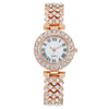 Fashionable Roman Pattern Diamondencrusted Women's Quartz Watches With Alloy Case And Strap Round Dial