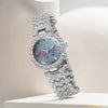 Fashionable Roman Pattern Diamondencrusted Women's Quartz Watches With Alloy Case And Strap Round Dial