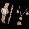 Fashionable Roman Pattern Diamondencrusted Women's Quartz Watches With Alloy Case And Strap Round Dial