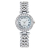 Fashionable Roman Pattern Diamondencrusted Women's Quartz Watches With Alloy Case And Strap Round Dial