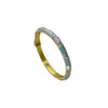 Fashionable Round Diamond Bracelet With Multicolor Drop Stone Setting And Plated Open Cuff Design For Everyday Wear