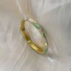 Fashionable Round Diamond Bracelet With Multicolor Drop Stone Setting And Plated Open Cuff Design For Everyday Wear