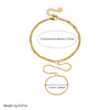 Fashionable Simple Design Doublelayered Thin Chain Goldplated Stainless Steel Ring Bracelet Integrated Hand Chain For Women