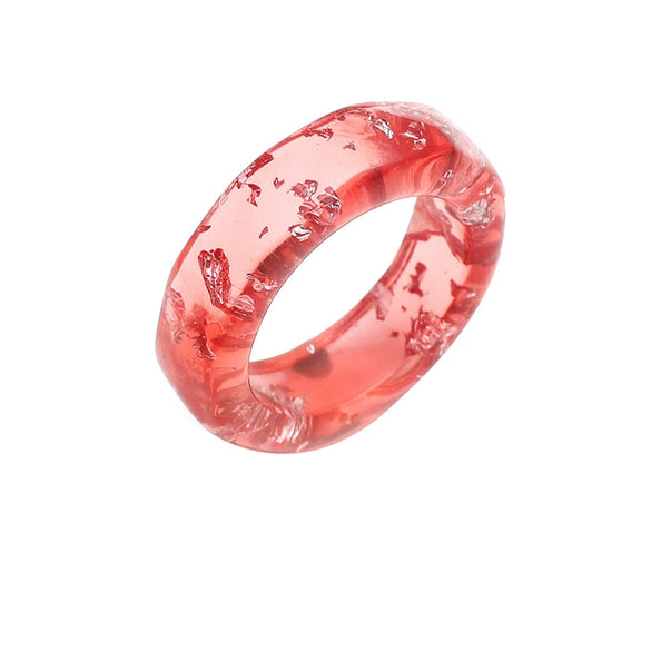 Fashionable Simple Geometric Acrylic Resin Ring Set Elegant Trendy Unisex Stackable Rings Cold Style Jewelry