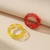 Fashionable Simple Geometric Acrylic Resin Ring Set Elegant Trendy Unisex Stackable Rings Cold Style Jewelry