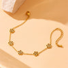 Fashionable Simple Hollow Camellia Stainless Steel Ladies Bracelet With Electroplating Treatment And Niche Design