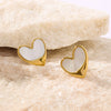 Fashionable Simple Love Titanium Steel Women's Earrings With Geometric Heart Pattern And 18K Vacuum Electroplating