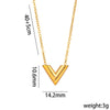 Fashionable Simple Luxury V Shaped Female Necklace Suit With Titanium Steel Pendant In Letters Numbers Text Shape And Electroplating Design