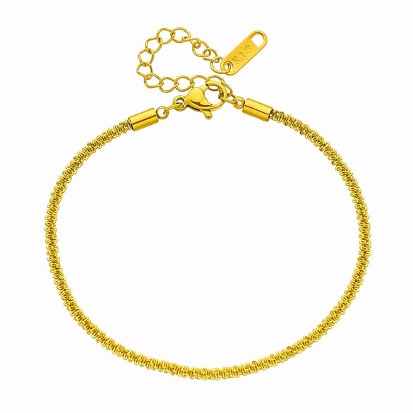 Fashionable Simple Niche Design Light Luxury Elegant Titanium Steel Rotating Thread Twist Chain Necklace Bracelet Suit With Geometric Pattern And Electroplating Treatment