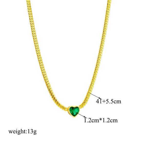 Fashionable Simple Niche Love Pendant Necklace With Titanium Steel Twist Chain And Geometric Pattern Electroplated Stainless Steel
