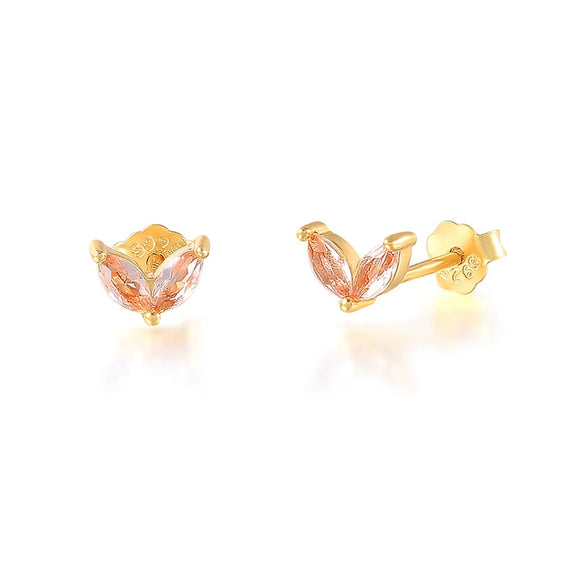 Fashionable Simple S925 Silver Geometric Horse Eye Diamond Embedded Electroplated Women's Mini Ear Studs Earrings