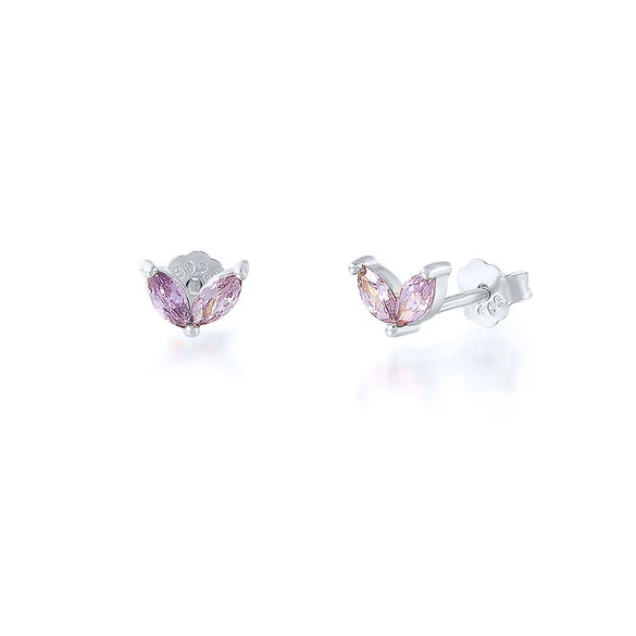 Fashionable Simple S925 Silver Geometric Horse Eye Diamond Embedded Electroplated Women's Mini Ear Studs Earrings