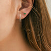 Fashionable Simple S925 Silver Geometric Horse Eye Diamond Embedded Electroplated Women's Mini Ear Studs Earrings