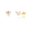 Fashionable Simple S925 Silver Geometric Horse Eye Diamond Embedded Electroplated Women's Mini Ear Studs Earrings