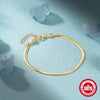 Fashionable Simple Stacking Style 925 Silver Double Layer Snake Bone Chain Bracelet For Women With Geometric Pattern And Electroplating