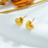 Fashionable Simple Versatile Stainless Steel Titanium Steel Heart Shape Electroplating Earrings Accessories For Women