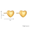 Fashionable Simple Versatile Stainless Steel Titanium Steel Heart Shape Electroplating Earrings Accessories For Women