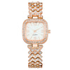 Fashionable Square Metal Women's Watch With Copper Clasp And Printed Logo