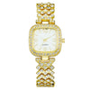 Fashionable Square Metal Women's Watch With Copper Clasp And Printed Logo