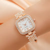 Fashionable Square Metal Women's Watch With Copper Clasp And Printed Logo