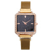 Fashionable Square Metal Women's Watch With Ironabsorbing Magnetic Buckle And Mineral Strengthened Glass Mirror
