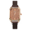 Fashionable Square Women's Alloy Watch With Magnetic Clasp