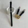 Fashionable Square Women's Retro Roman Numeral Watch With Metal Case And Imitation Leather Strap