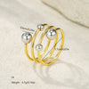 Fashionable Stackable Women's Stainless Steel Ring With Geometric Design And Diamonds Electroplated